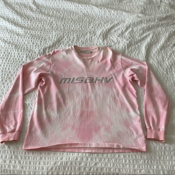 MISBHV Pink and White Tie-Dye Logo Club Wear Solutions Sweater - Picture 2 of 4